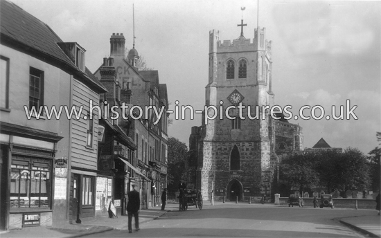 The Abbey, Founded by King Harold II, Waltham Abbey, Essex. c.1906.